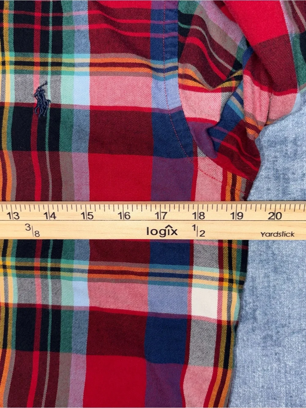 Polo Ralph Lauren kids Plaid Button Down Shirt Red Blue Multi Color Long Sleeve